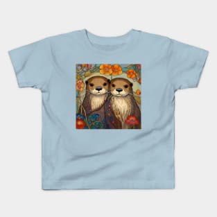 Otter Lover Cute Otter Couple Kids T-Shirt